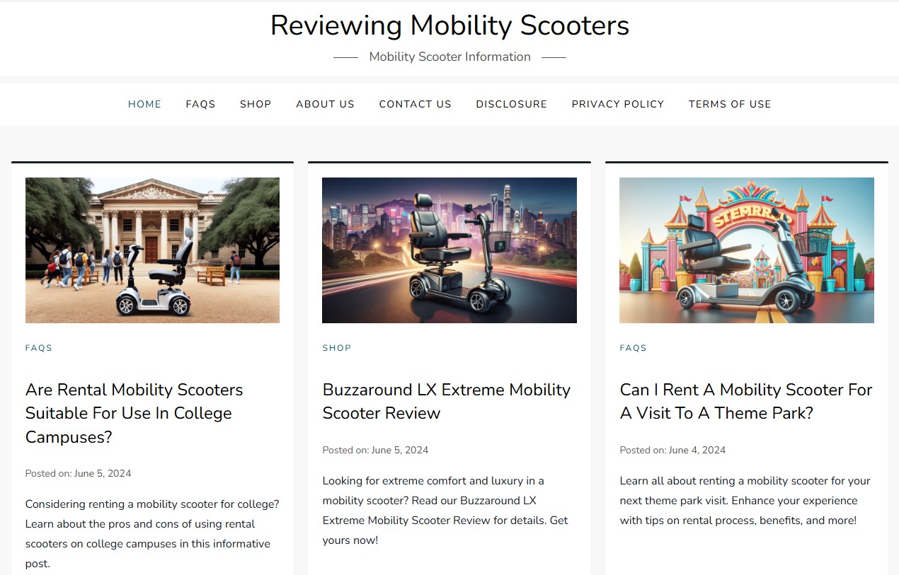 Reviewing Mobility Scooters
